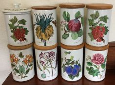 Eight Portmeirion storage jars and covers. Est. £1