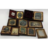 A group of leather mounted daguerreotypes. Est. £5