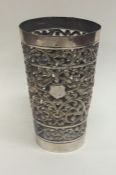 A tall Indian silver tapering beaker sleeve decora