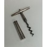 A Georgian silver bright cut tapering corkscrew of