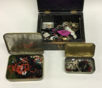 A box containing costume jewellery. Est. £20 - £30