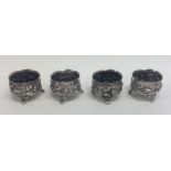 An attractive set of four silver salts decorated w
