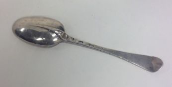 A Queen Anne rat tail silver spoon. Britannia Stan