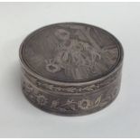 A Continental silver circular box attractively dec