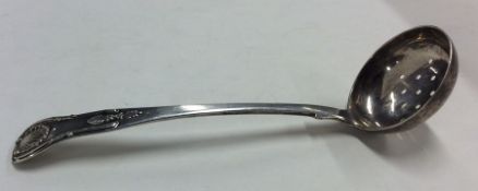 A Scottish Victorian silver sifter spoon with shel