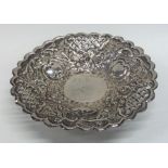 A Continental circular silver bonbon dish decorate