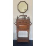 An Edwardian mahogany two drawer shaving stand on