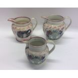 A good set of three graduated Sutherland jugs with