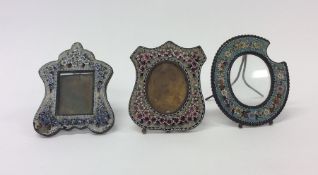 A group of three micro-mosaic mounted picture fram