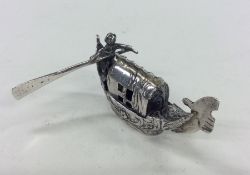 A miniature Continental silver figure of a gondola