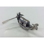 A miniature Continental silver figure of a gondola