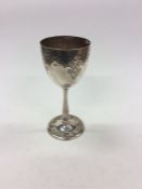 An attractive Victorian silver engraved goblet dec