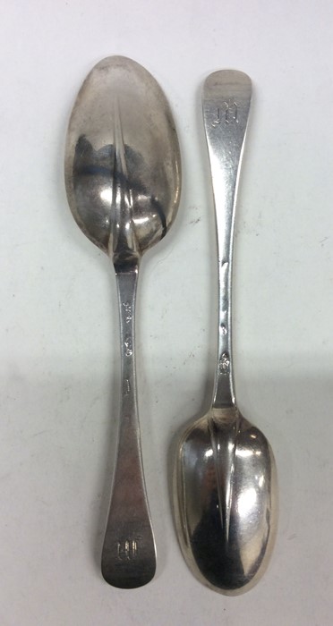 A pair of good Georgian silver rat tail tablespoon - Image 2 of 2