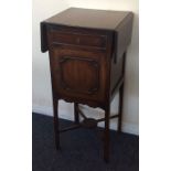 A Georgian style mahogany pot cupboard with flap t