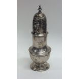 A heavy Georgian silver baluster shaped caster wit