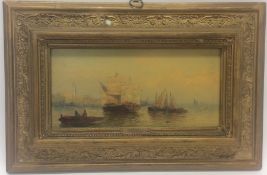 JAMESON: A gilt framed oil on board depicting a Ve
