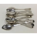 A heavy set of twelve fiddle pattern silver teaspo