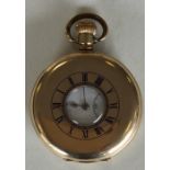 A gent's gold plated half hunter pocket watch with