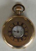 A gent's gold plated half hunter pocket watch with