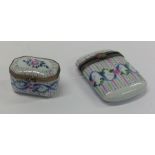 Two Limoges pill boxes with hinged tops. Marked to