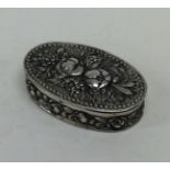 A Continental oval silver snuff box decorated with