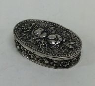 A Continental oval silver snuff box decorated with