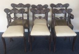 A good set of six mahogany dining chairs, the back