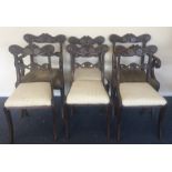 A good set of six mahogany dining chairs, the back