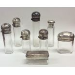 A good quality eight piece silver mounted dressing