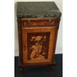 A Continental marble top wash stand on tapering su