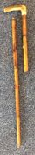 A cane sword stick mount with horn handle. Est. £3