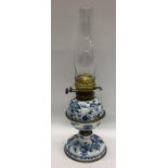 An attractive blue and white Meissen two part oil