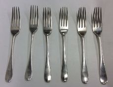 A heavy set of six OE pattern table forks. London.