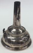 A Georgian silver wine funnel with fluted decorati