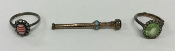 A novelty gold mounted tooth pick together with si
