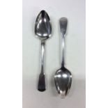 A pair of fiddle pattern silver table spoons. Lond