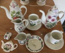 Decorative Portmeirion coffee pots, cream jugs etc