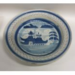 An 18th Century blue and white English Delft plate