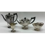 A plated four piece Adams' style tea service. Est.