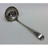 A Georgian silver sifter spoon with pierced bowl w