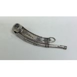 A Victorian silver bosun's whistle of typical form