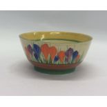 A Clarice Cliff 'Crocus' pattern bowl of typical d