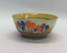A Clarice Cliff 'Crocus' pattern bowl of typical d