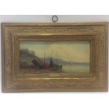 JAMESON: A gilt framed oil on board depicting a se