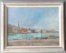 JOHN LINFIELD (b. 1930): A framed oil on board entitled "Vie