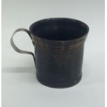 A Georgian horn and silver mounted cup. Approx. 55