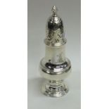 A Georgian baluster shaped silver caster with cres