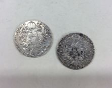 Two early German Antique silver coins. Approx. 57