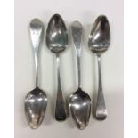 A set of four Irish silver tablespoons with bright