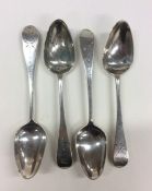 A set of four Irish silver tablespoons with bright